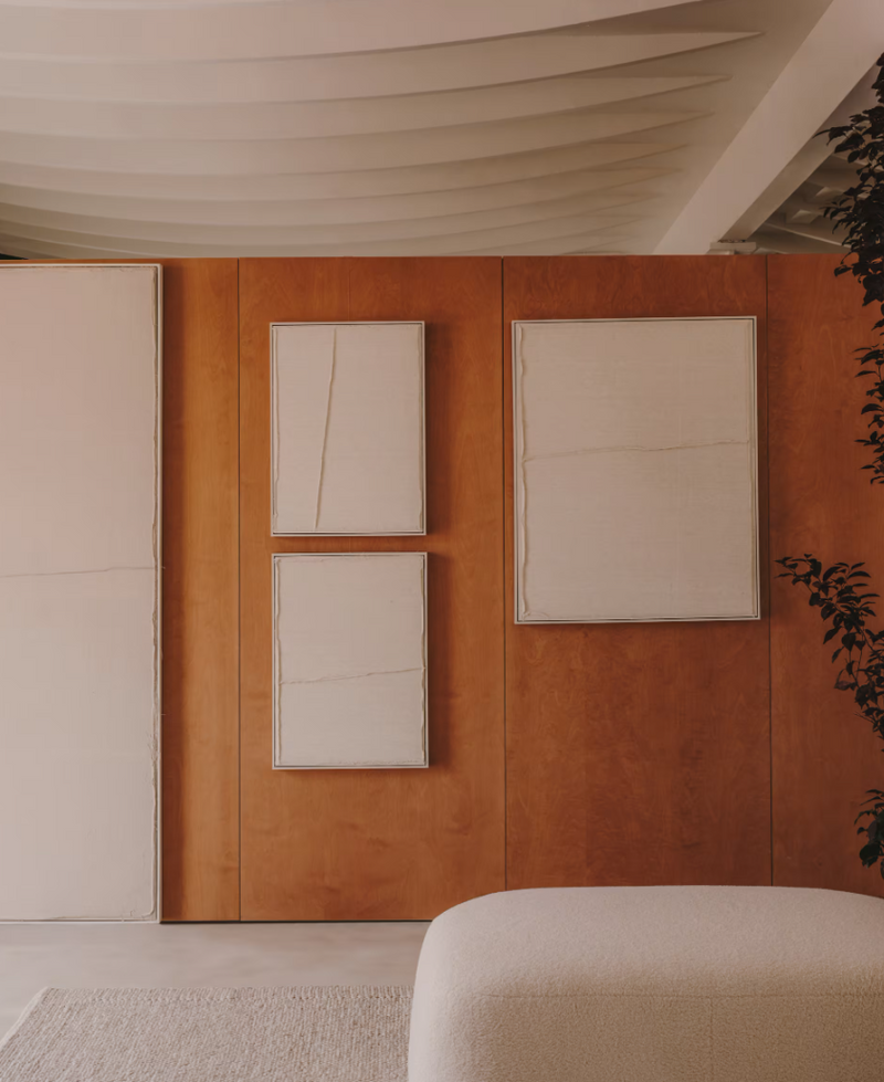 MAHA Bijela zidna ograda s horizontalnom linijom 52 x 72 cm