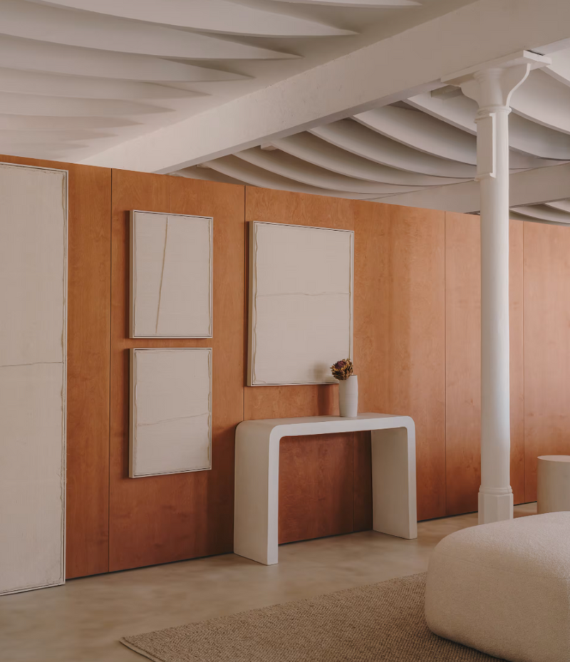 MAHA Bijela zidna ograda s horizontalnom linijom 52 x 72 cm