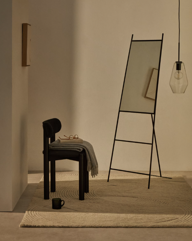 NORLAND Crno metalno ogledalo u punoj veličini 55 x 166 cm