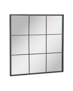 ULRICA Crno metalno zidno ogledalo 80 x 80 cm