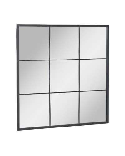 ULRICA Black metal wall mirror 80 x 80 cm