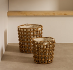 DILAM Set of 2 natural fibre baskets, Ø 30 cm / Ø 38 cm