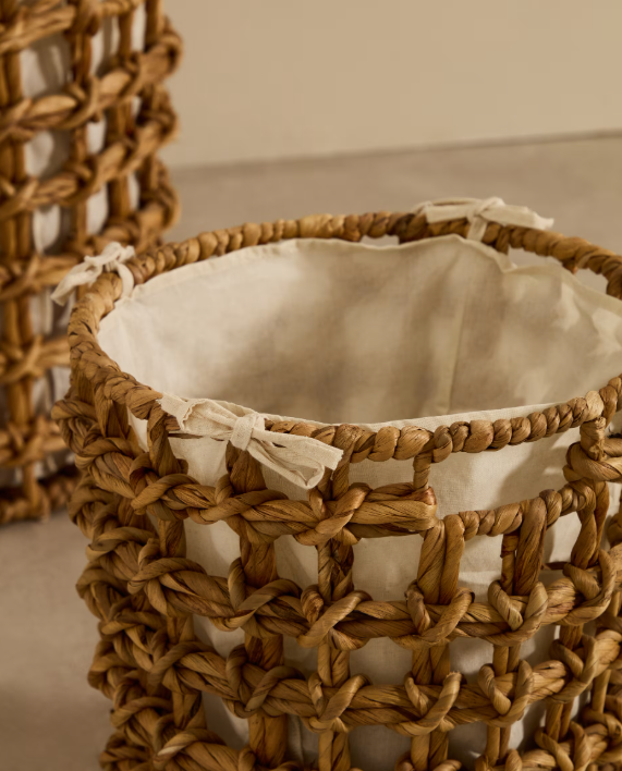 DILAM Set of 2 natural fibre baskets, Ø 30 cm / Ø 38 cm