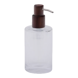 ARLEM Soap dispenser in clear glass and bamboo