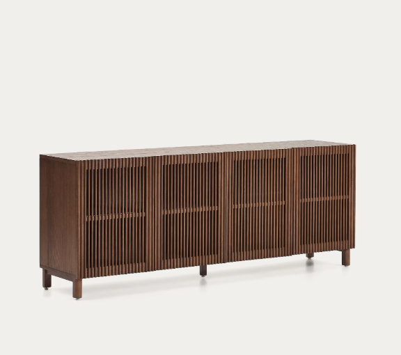 BEYLA  Sideboard in ash veneer and solid ash wood with walnut finish 181 x 71.5cm FSC 100%