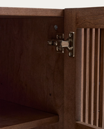 BEYLA  Sideboard in ash veneer and solid ash wood with walnut finish 181 x 71.5cm FSC 100%