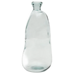 BRENNA Vase in 100% recycled transparent glass, 51 cm