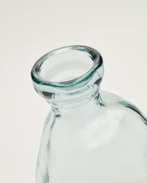 BRENNA Vase in 100% recycled transparent glass, 51 cm