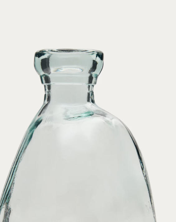 BRENNA Vase in 100% recycled transparent glass, 51 cm