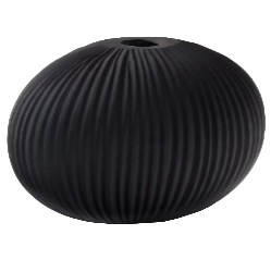 NIVRA Dark grey glass vase 15cm