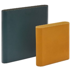 PETRA Set od 2 metalne vaze boje senfa i zelene 25,5 cm / 35 cm