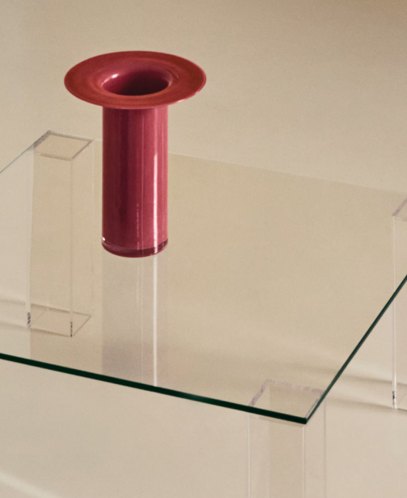 KELSE Ružičasta staklena vaza, 28 cm