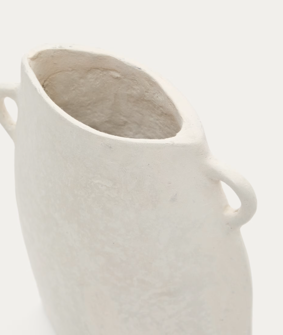 NETI Bijela, vaza od papier-mâchéa, 27 cm