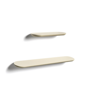 ARELY set of 2 MDF shelves with beige lacquer finish 35 cm/55 cm