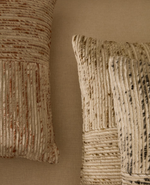 ANUBA Beige and red checked jacquard cushion cover 45 x 45cm