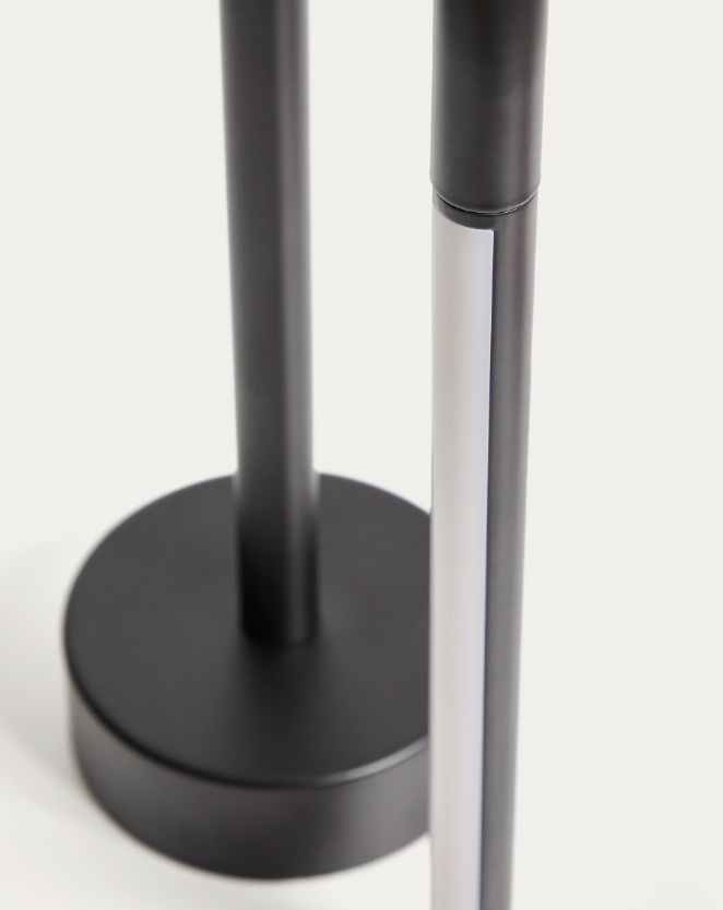 BOW Crna metalna prijenosna stolna lampa 