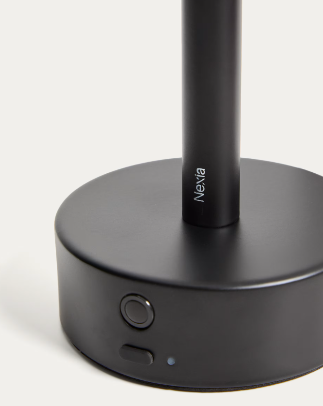 BOW Crna metalna prijenosna stolna lampa 