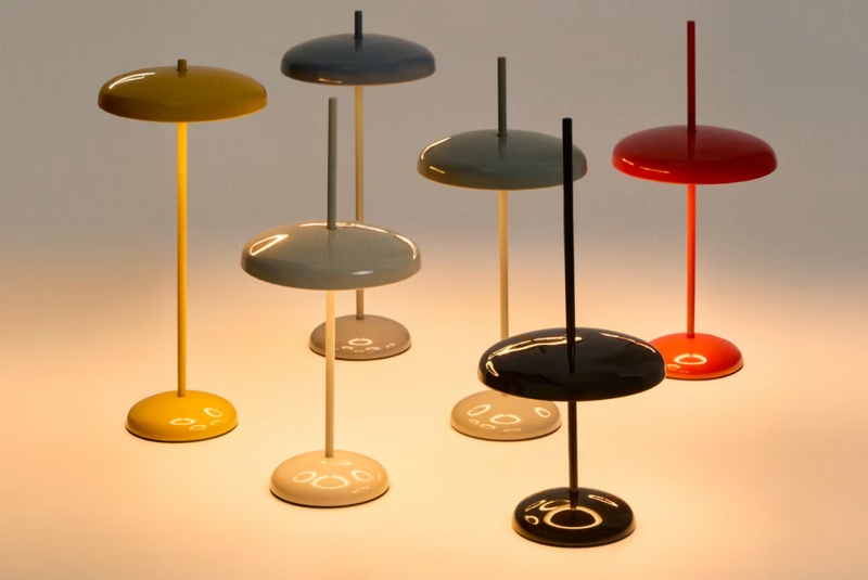 PORTE Žuta aluminijska prijenosna stolna lampa