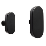 ARELY Set od 2 vješalice od punog bukovog drva s crnim lakiranim završetkom 6,5 cm/10 cm