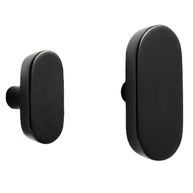 ARELY Set of 2 solid beech wood hangers with black lacquer finish 6.5 cm/10 cm