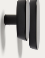 ARELY Set od 2 vješalice od punog bukovog drva s crnim lakiranim završetkom 6,5 cm/10 cm