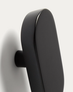 ARELY Set od 2 vješalice od punog bukovog drva s crnim lakiranim završetkom 6,5 cm/10 cm