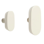 ARELY Set of 2 solid beech wood hangers with beige lacquer finish 6.5 cm/10 cm