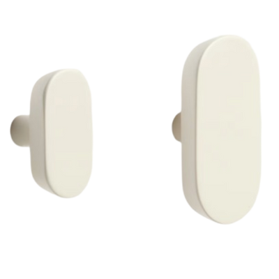 ARELY Set of 2 solid beech wood hangers with beige lacquer finish 6.5 cm/10 cm