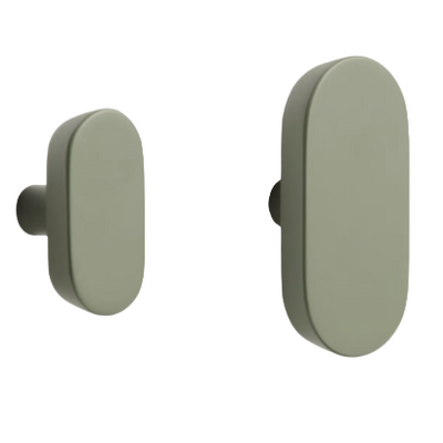 ARELY Set of 2 solid beech wood hangers with light green lacquer finish 6.5 cm/10 cm