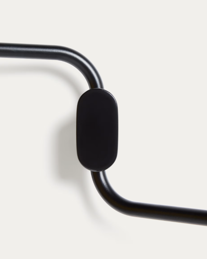 ARELY Black metal twin-handle towel rail