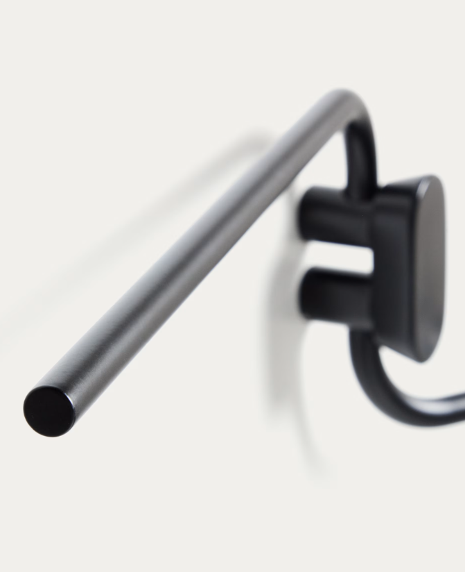 ARELY Black metal twin-handle towel rail