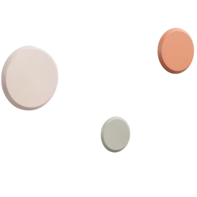 NADUA Set of 3 hangers in solid wood with natural, orange, beige beech finish