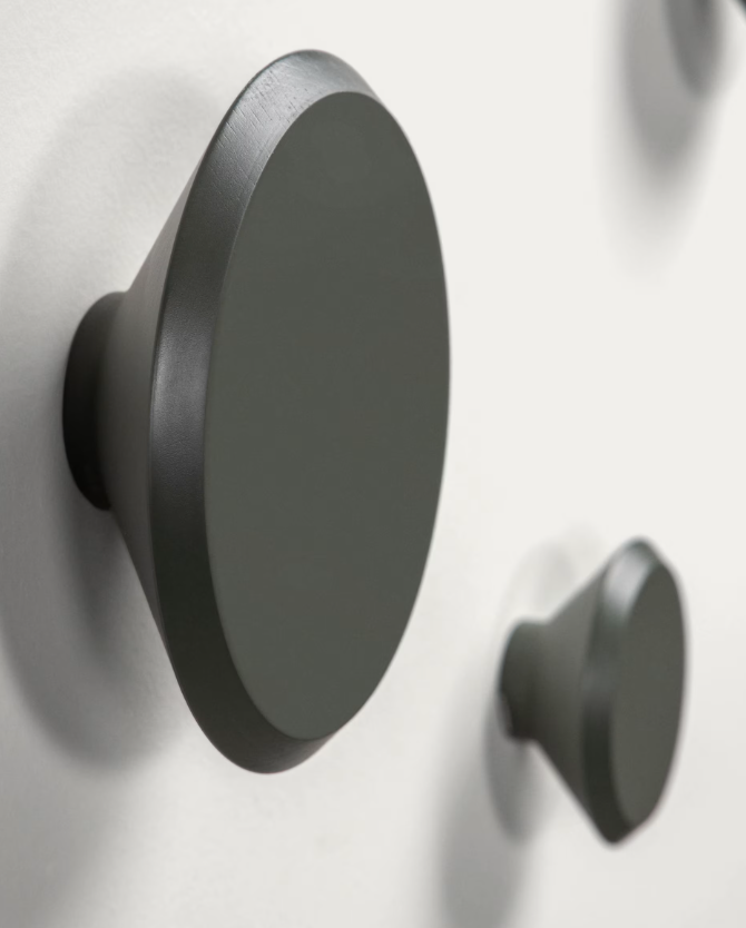 NADUA Set od 3 vješalice od punog drva sa zelenom bukovom završnom obradom