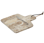 SUKA Large cutting board and beige marble knife set