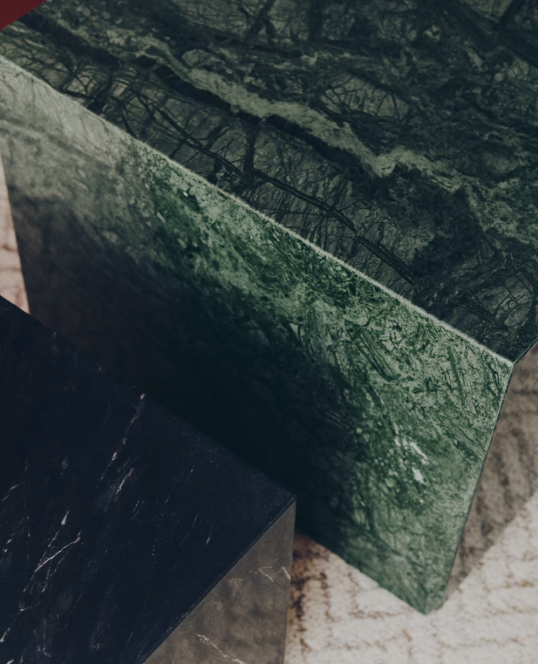 SOREIN Pomoćni stolić od zelenog mramora 50 x 50 cm