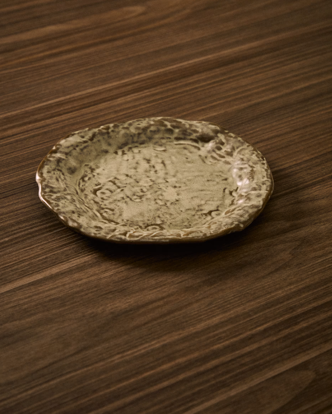 ALENIA Smeđi keramički tanjur za desert