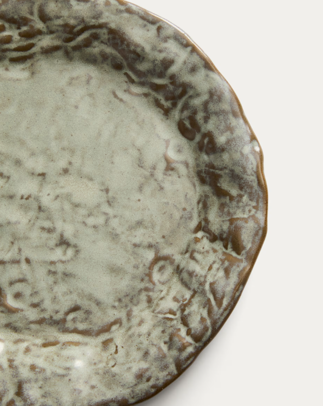 ALENIA Smeđi keramički tanjur za desert