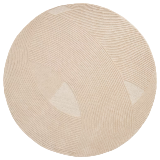 DOMM Beige wool rug, Ø 200 cm
