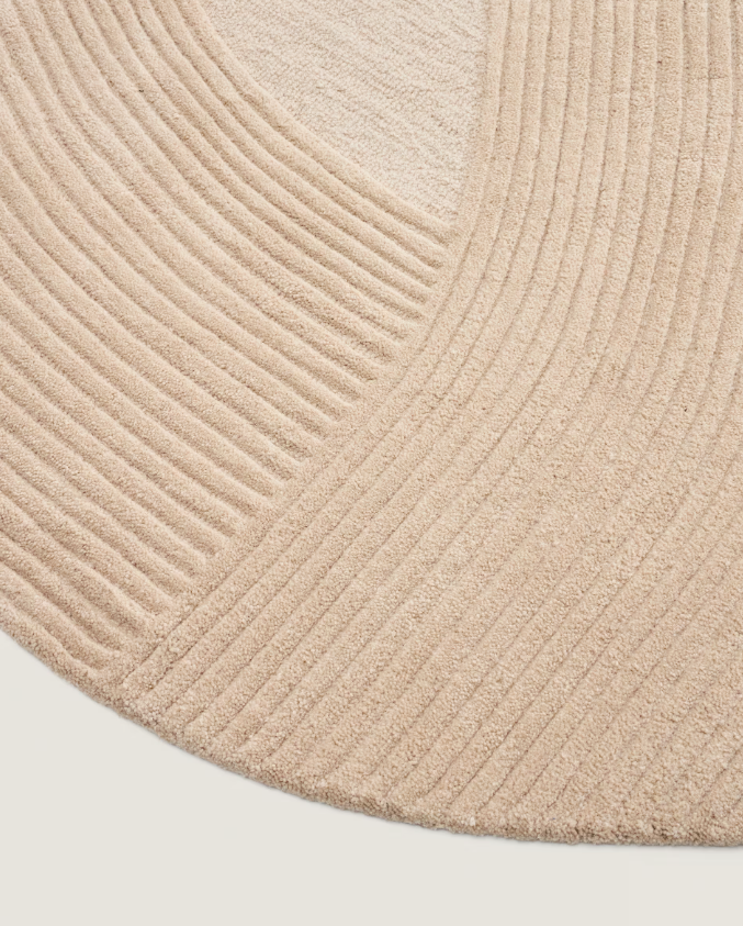DOMM Bež vuneni tepih, Ø 200 cm