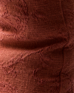 VELINA Cushion cover in red washed linen jacquard with floral design 30 x 50 cm