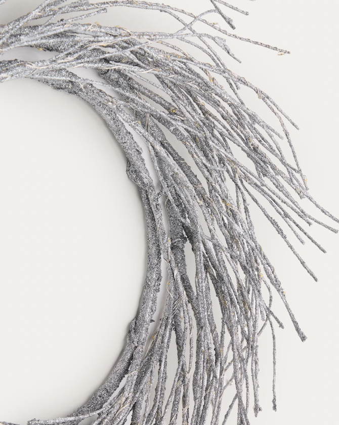 BRIA Luminous silver-coloured wreath, Ø 60 cm
