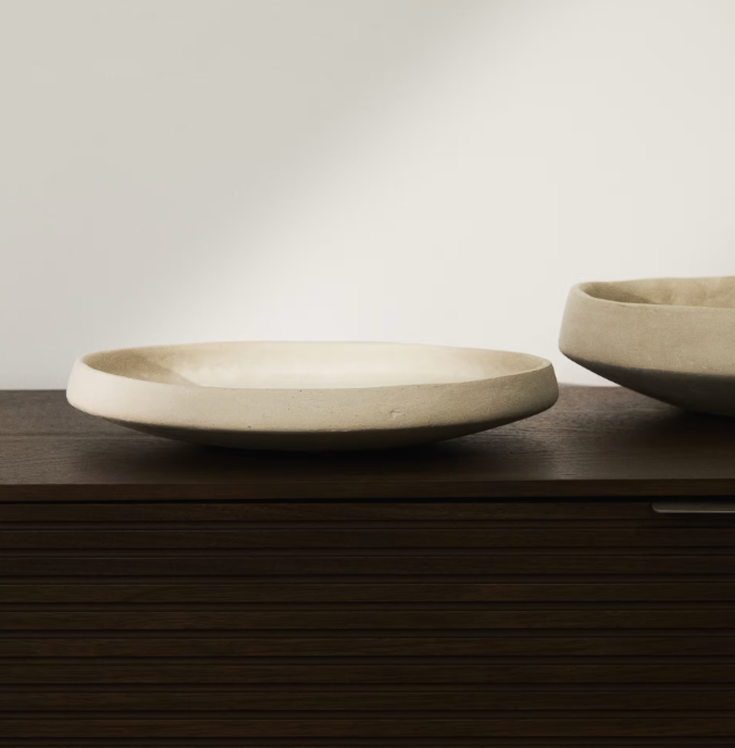 MIRENI Papier-mâché centrepiece beige Ø 29 cm