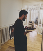 MIRENI Papier-mâché centrepiece beige Ø 29 cm