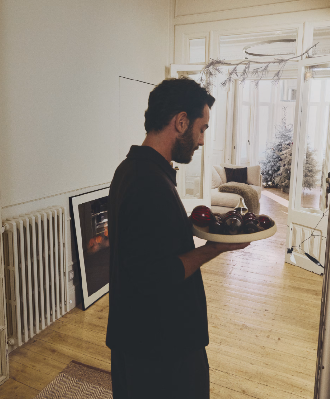 MIRENI Papier-mâché centrepiece beige Ø 29 cm