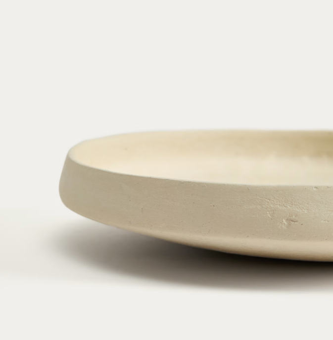 MIRENI Papier-mâché centrepiece beige Ø 29 cm