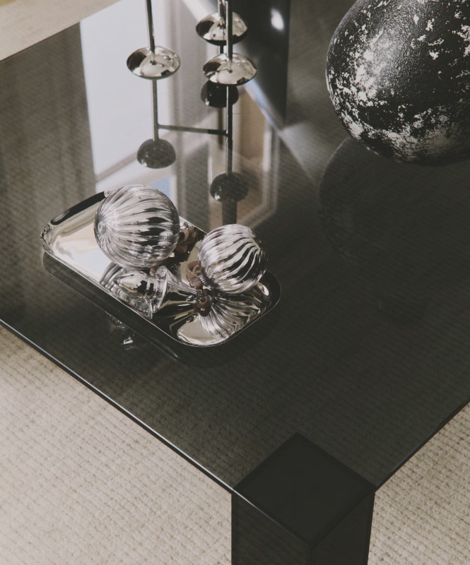 ORANEL Set of 3 silver recycled glass hanging ornaments Ø 8 cm