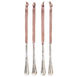 ALSENIA Set of 4 silver recycled glass hanging ornaments 10,5 cm