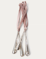 ALSENIA Set of 4 silver recycled glass hanging ornaments 10,5 cm