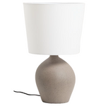 VIONA Large table lamp with textured stone effect and cotton lampshade