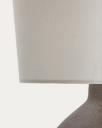 VIONA Large table lamp with textured stone effect and cotton lampshade